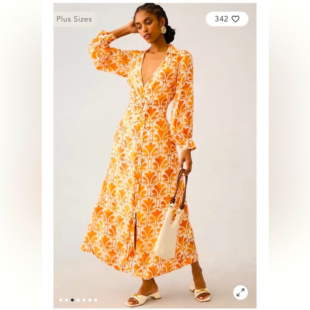 Anthropologie NWT Maeve Printed Wrap Shirt Dress Size 4.